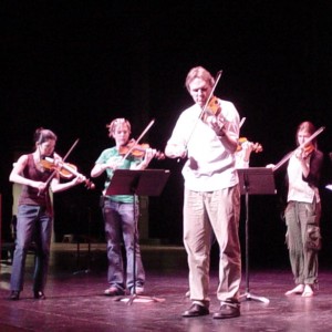 Rehearsing for Mark O'Connor's American String Celebration.